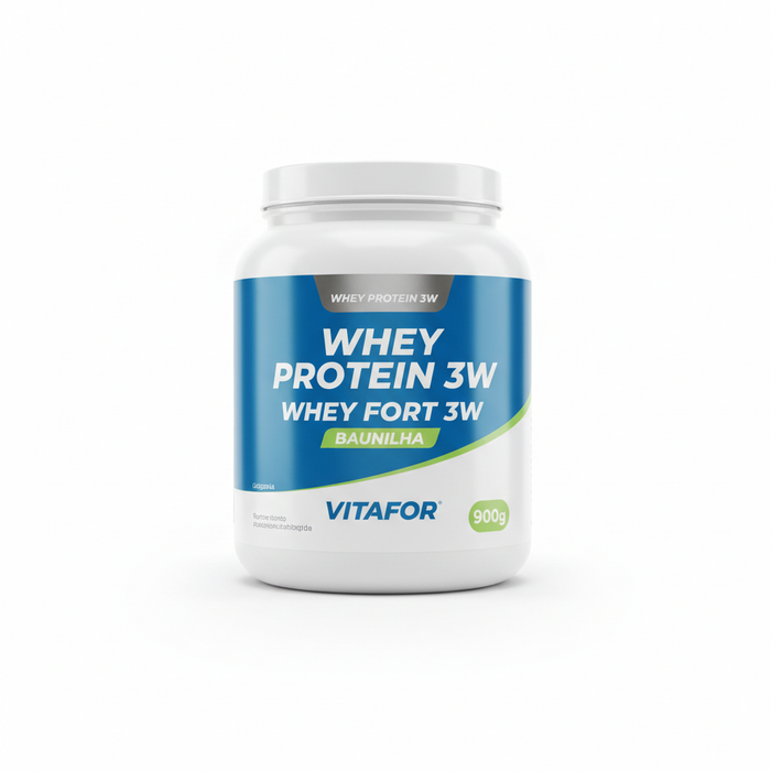 WHEY PROTEIN 3W - WHEY FORT 3W BAUNILHA - VITAFOR 900G