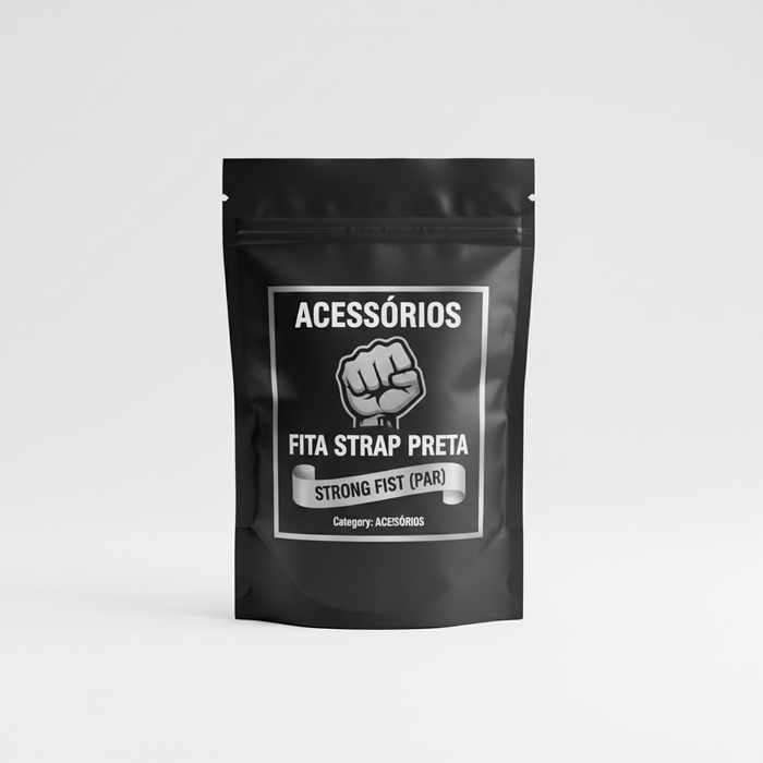 ACESSÓRIOS - FITA STRAP PRETA - STRONG FIST (PAR)