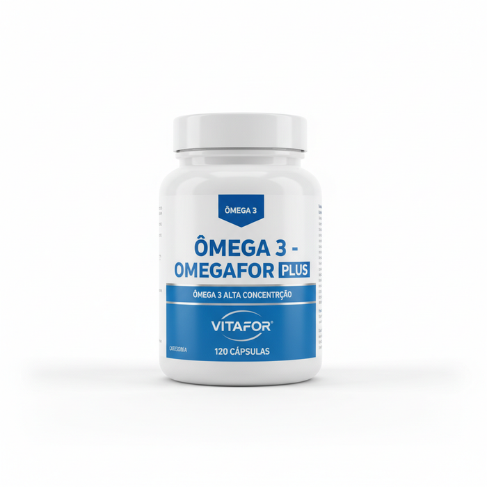 ÔMEGA 3 - OMEGAFOR PLUS: ÔMEGA 3 ALTA CONCENTRAÇÃO - VITAFOR 120 CÁPSULAS