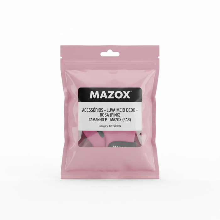 ACESSÓRIOS - LUVA MEIO DEDO - ROSA (PINK) TAMANHO P - MAZOX (PAR)